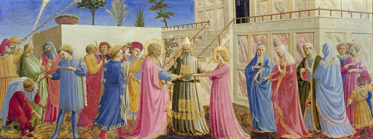 Het huwelijk van de Maagd, ca. 1435 door Fra Angelico