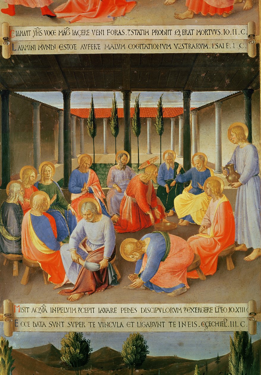 De voetwassing (detail) door Fra Angelico