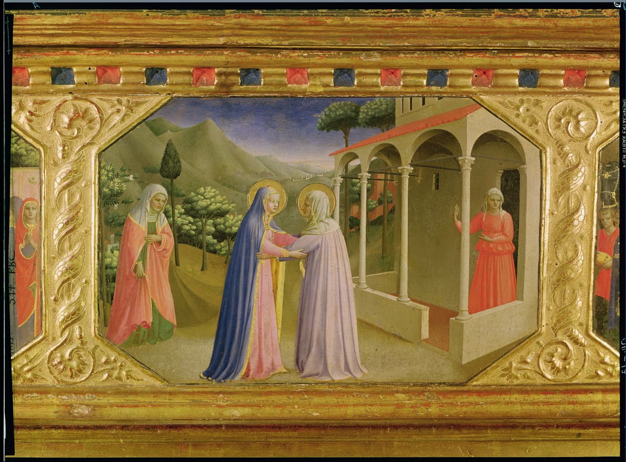 Visitatie, uit de predella van het Annunciatie-altaarstuk, c.1430-32 door Fra Angelico