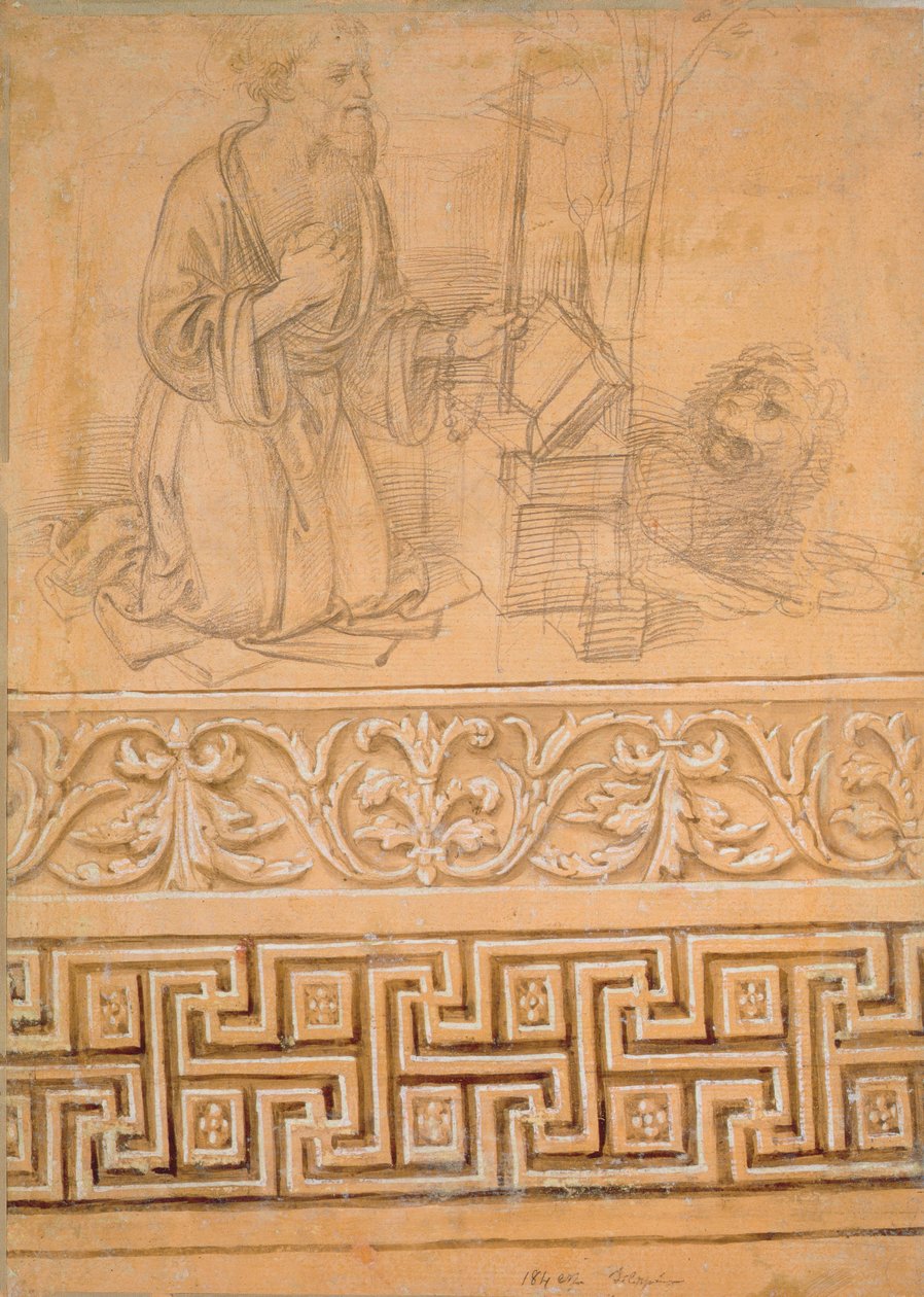 St. Hiëronymus in boetedoening, met een leeuw door Fra Filippo Lippi
