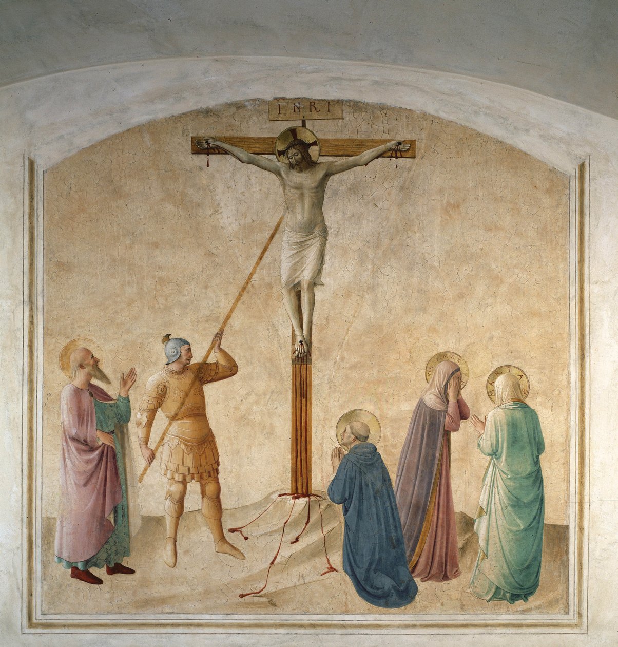 Christus gekruisigd met Sint Longinus door Fra Angelico