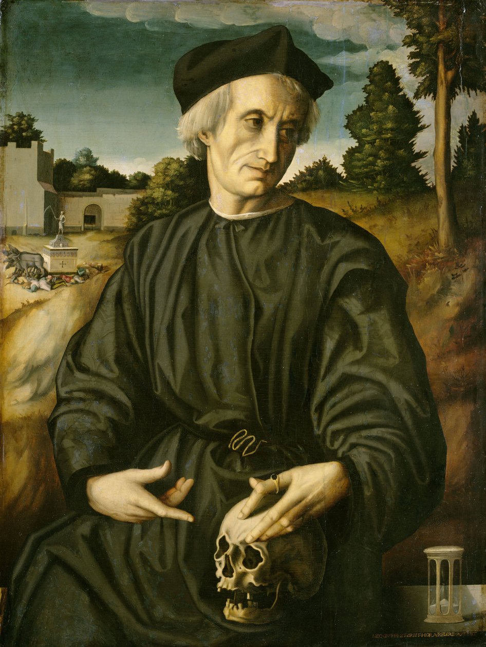 Portret van paus Adrianus VI als priester door Francesco Ubertini Bacchiacca