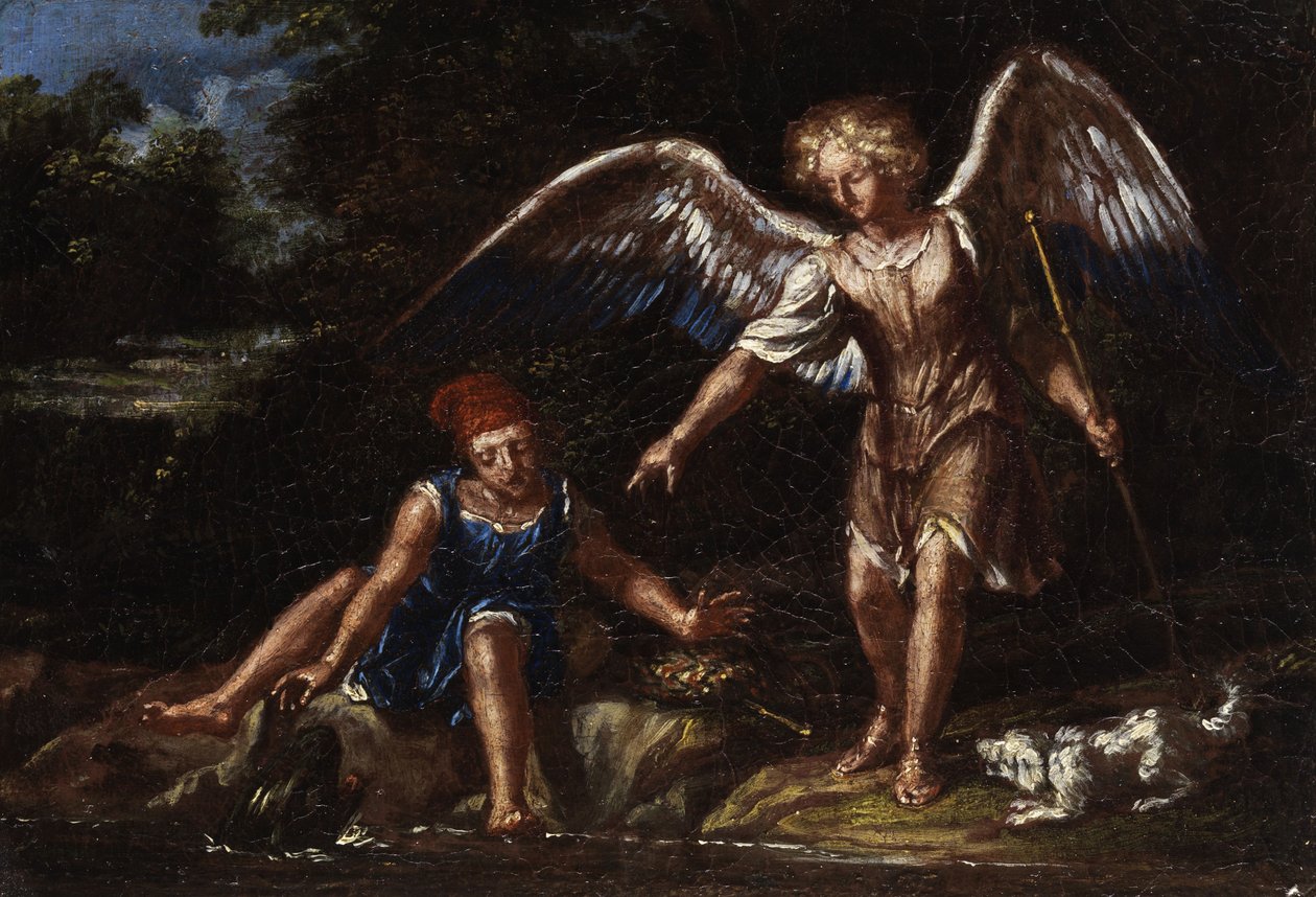 Tobias en de engel door Francesco Cozza