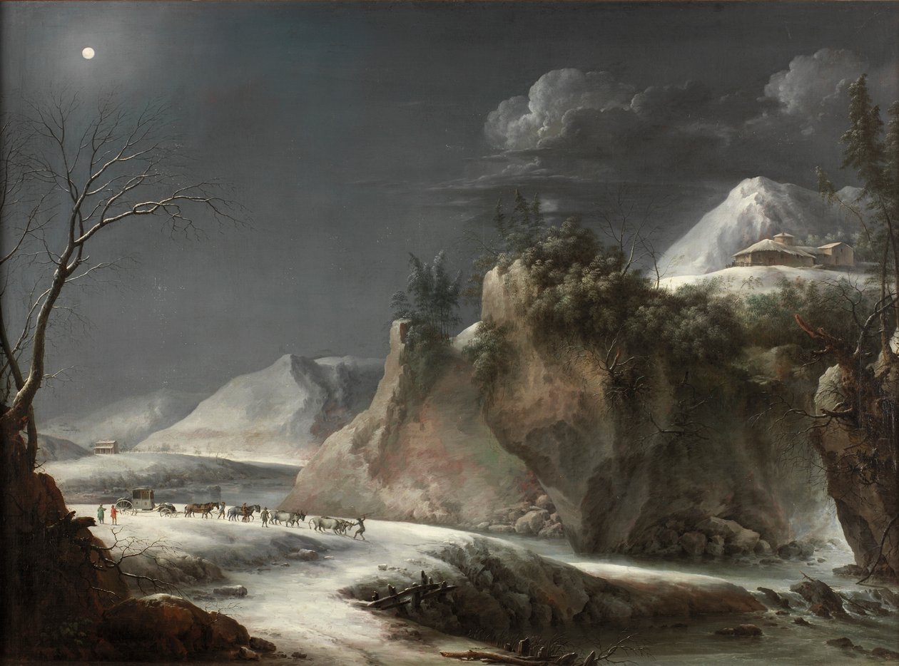Winterscène in de Italiaanse Alpen, ca. 1735-1765 door Pier Francesco Foschi