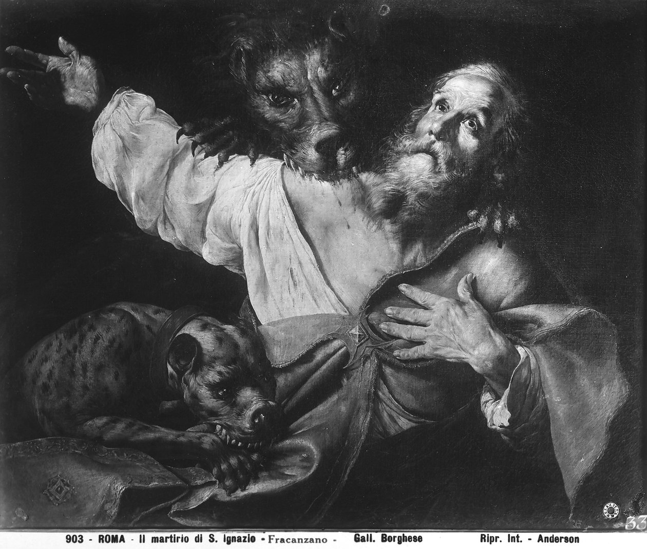 Het martelaarschap van Sint Ignatius van Antiochië (bw) door Francesco Fracanzano