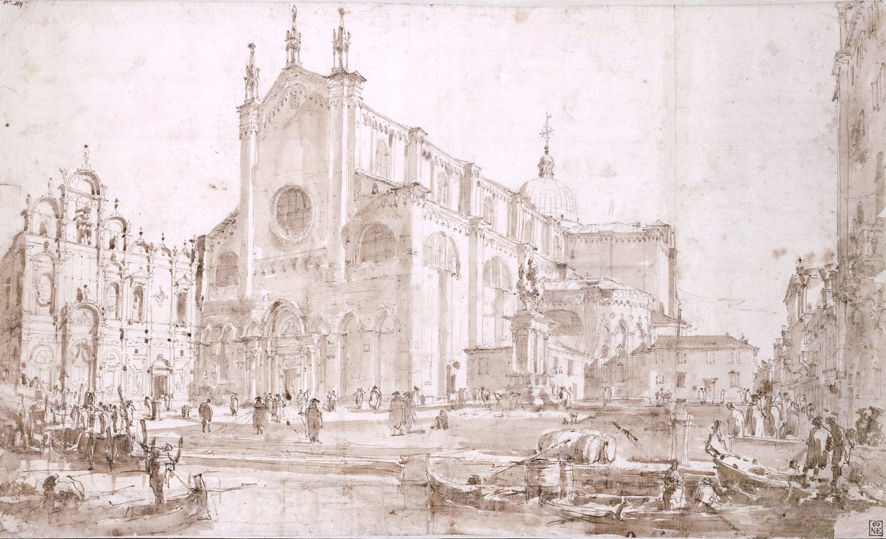 Campo San Zanipolo in Venetië door Francesco Guardi