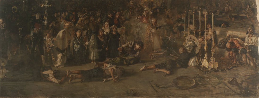 El Voto (schets) door Francesco Paolo Michetti