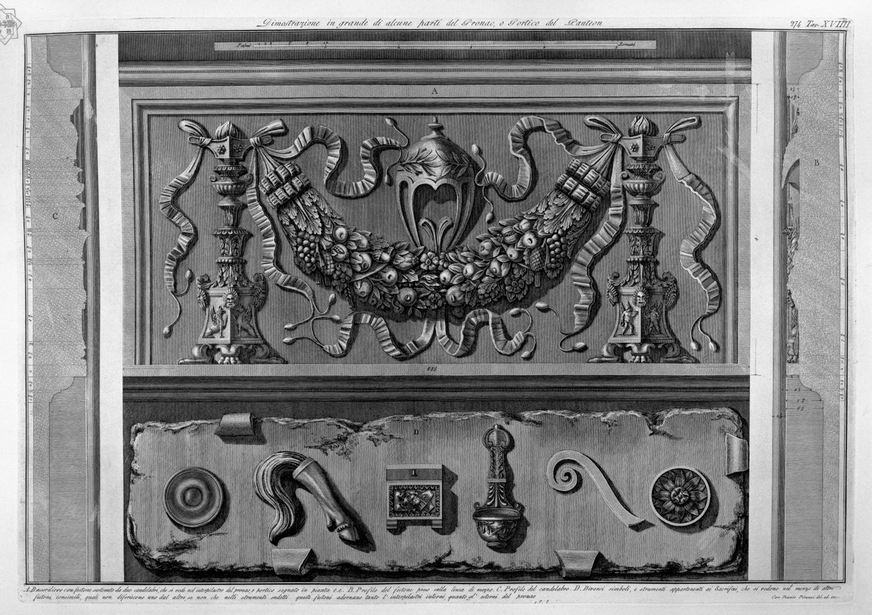 Pantheon, tav. XIX door Francesco Piranesi