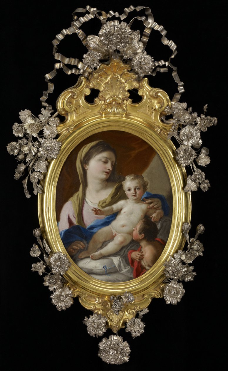 De Madonna en Kind met de jonge St. Johannes door Francesco de Mura  