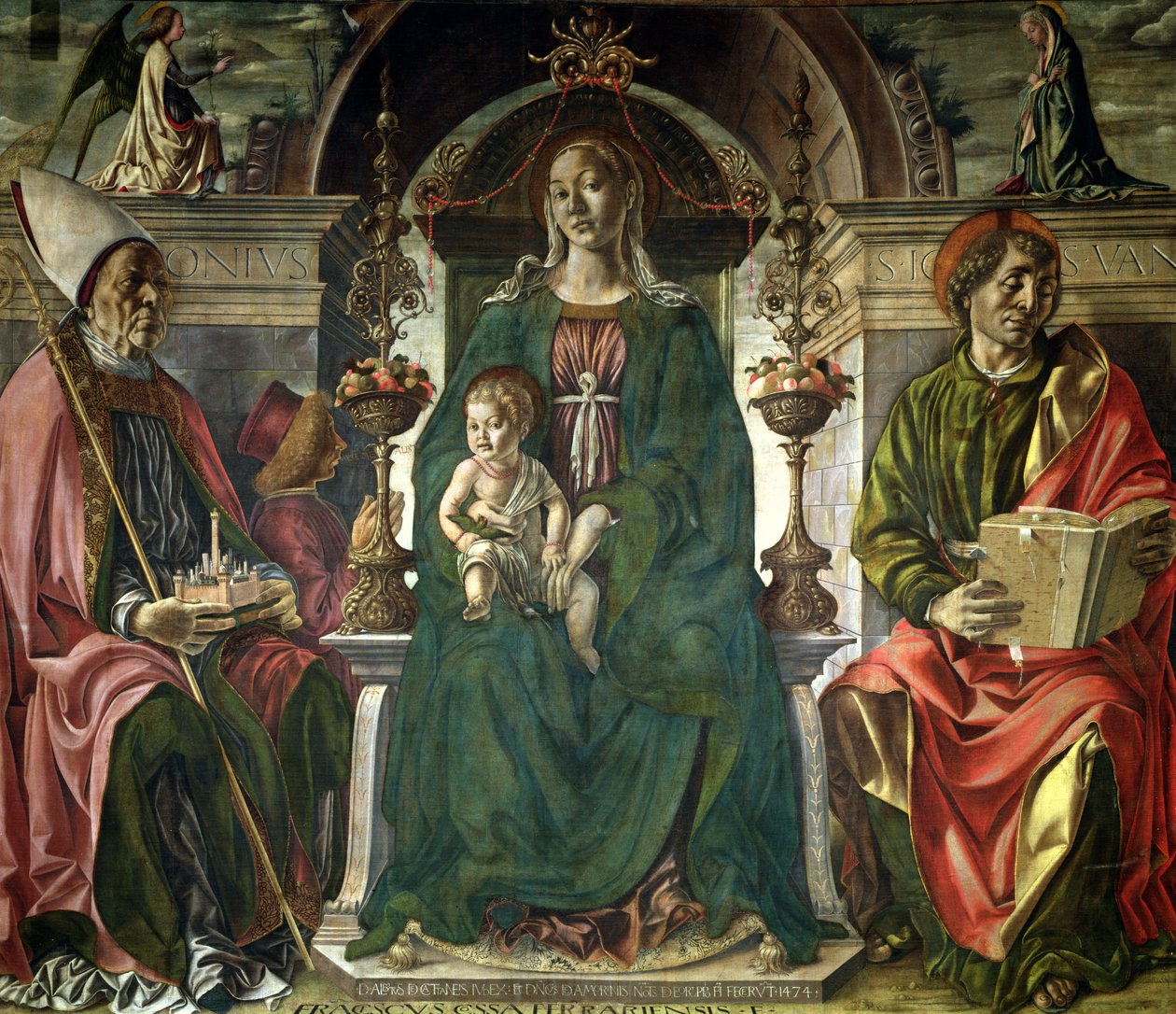 De Maagd en Heiligen, 1474 door Francesco del Cossa