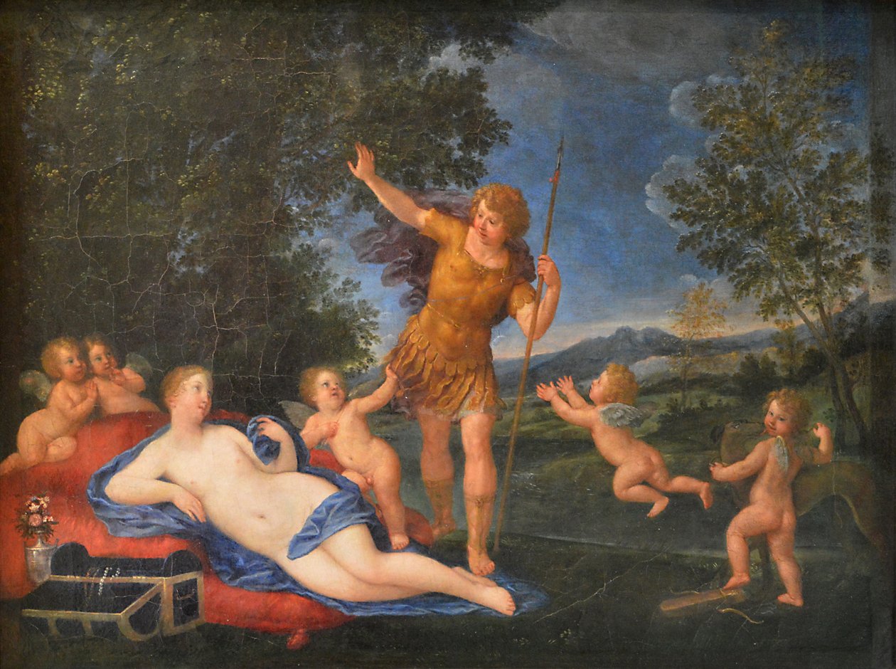 Frans: Vénus et Adonis Venus en Adonis door Francesco Albani