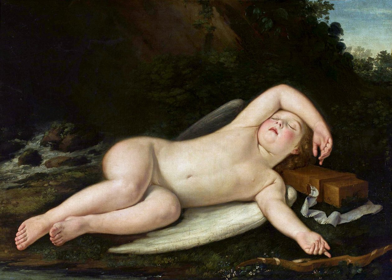 Slapende Eros door Francesco Albani