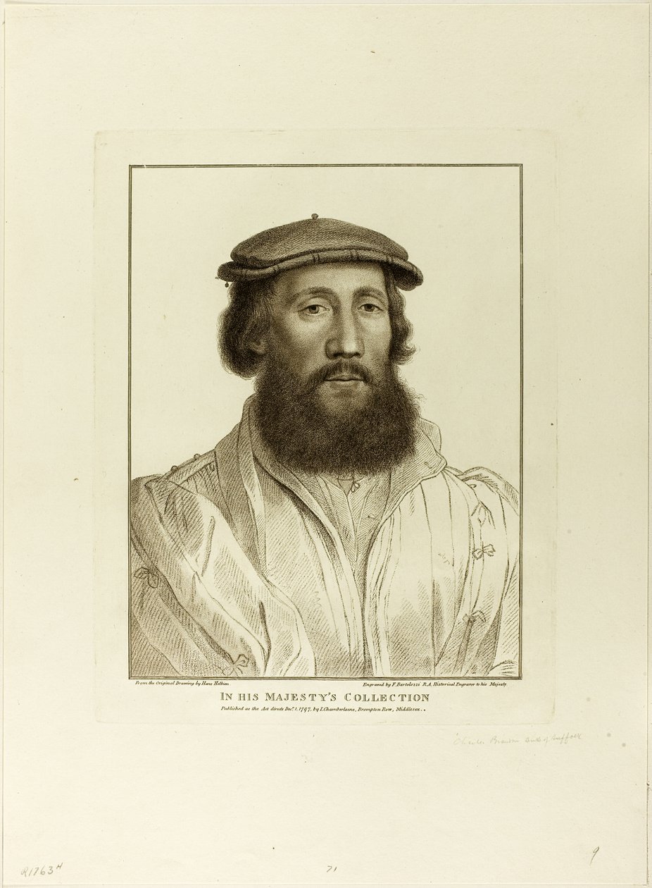 Charles Brandon, Hertog van Suffolk door Francesco Bartolozzi
