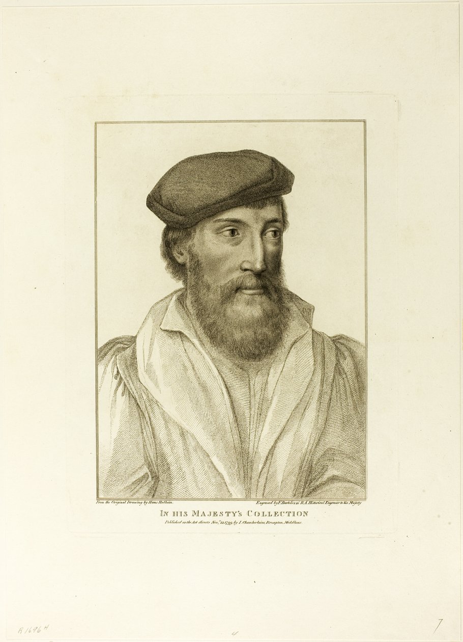 Portret van een man door Francesco Bartolozzi