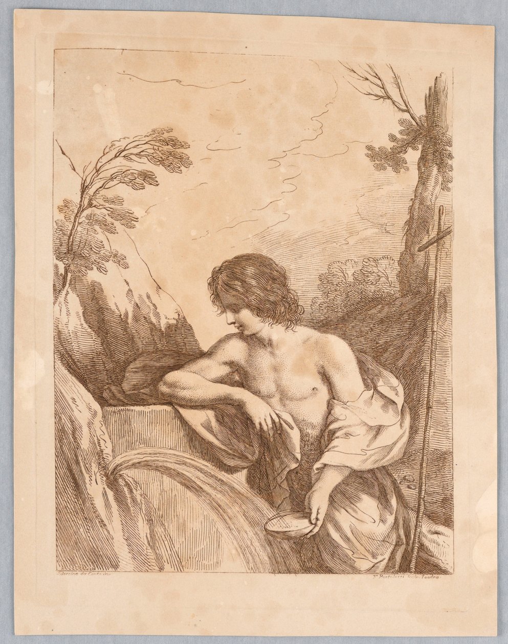 Sint Jan in de wildernis door Francesco Bartolozzi