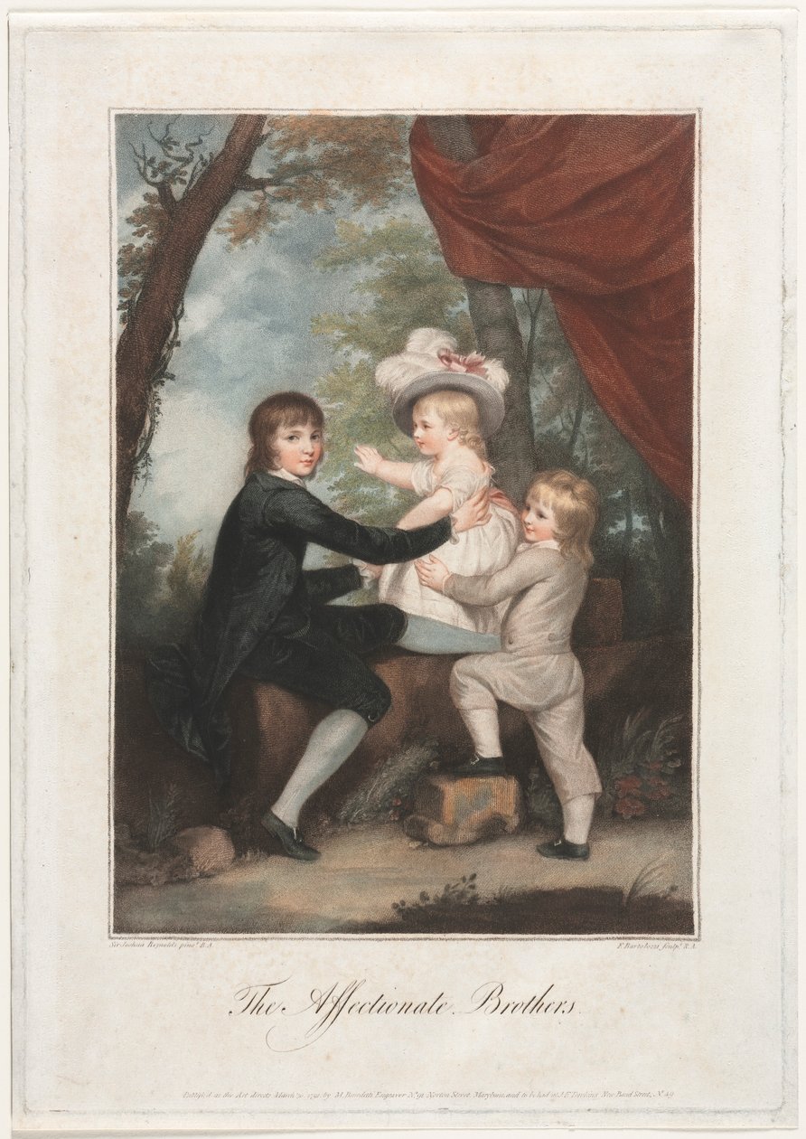 De liefdevolle broers De Lamb-kinderen, 1791 door Francesco Bartolozzi