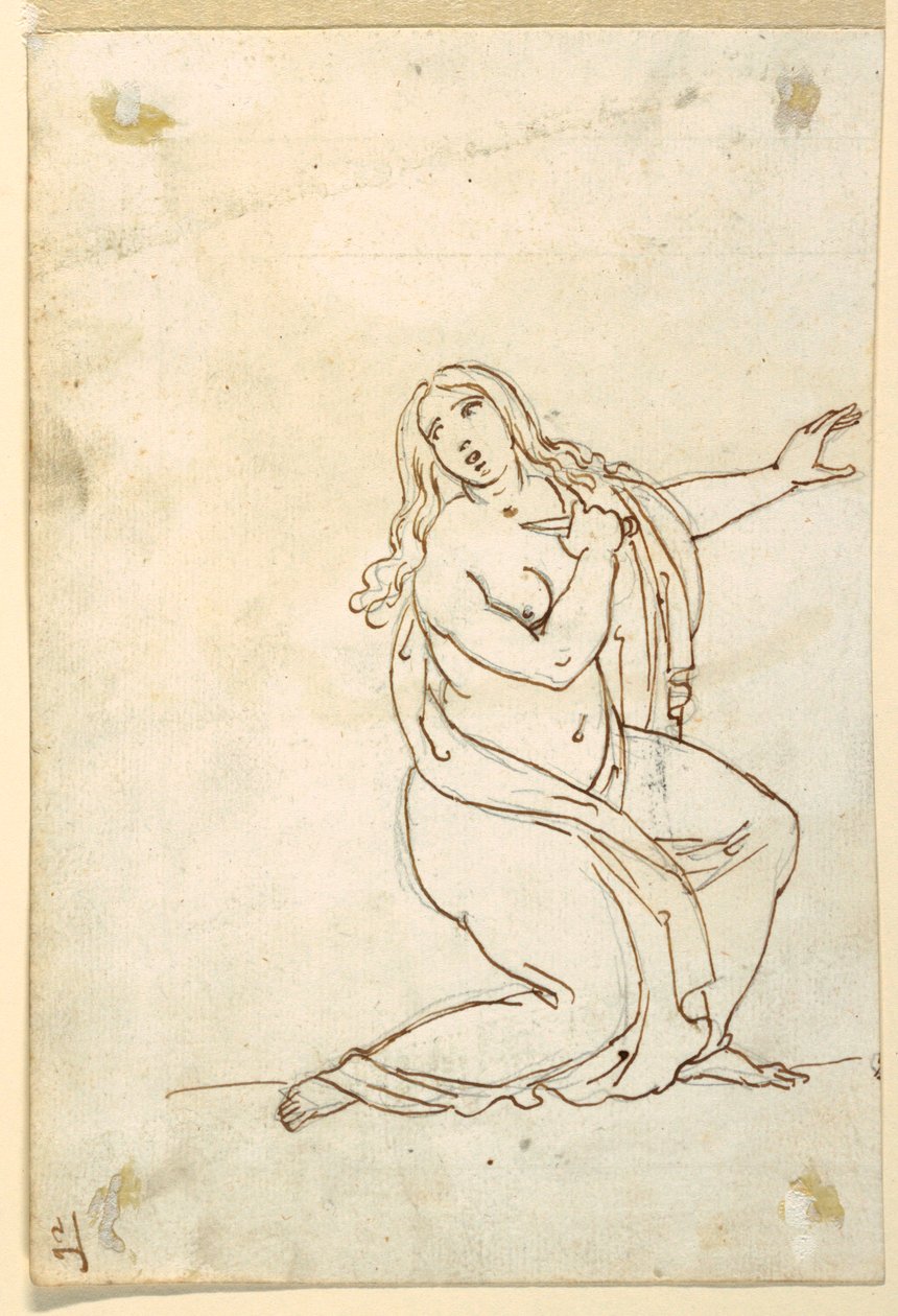 Lucretia of Tarquinia Steekt Zichzelf door Francesco Coghetti