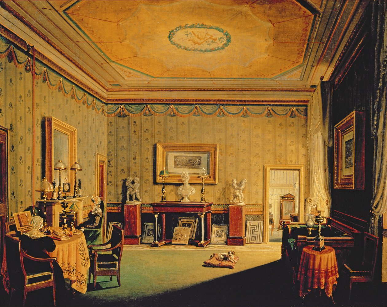 Salon in het Barbierrini-huis, 1830-40s door Francesco Diofebi