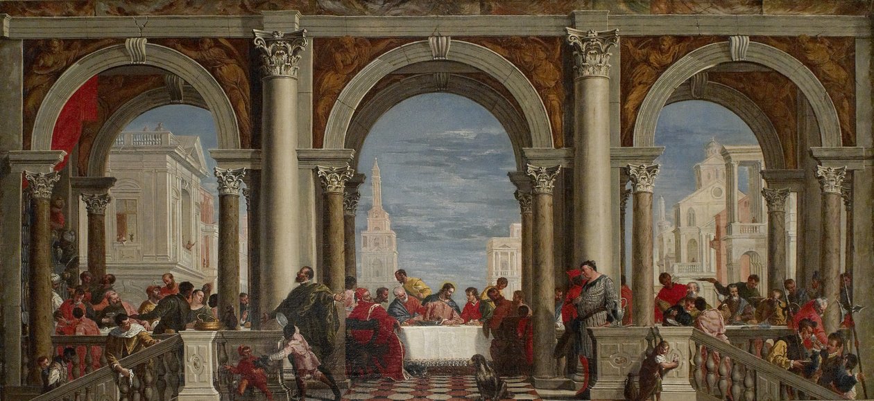 Het feest in het huis van Levi door Francesco Fontebasso