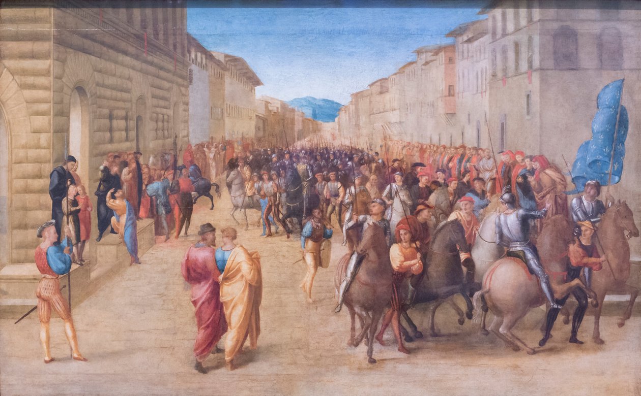 De intocht van Karel VIII in Florence door Francesco Granacci