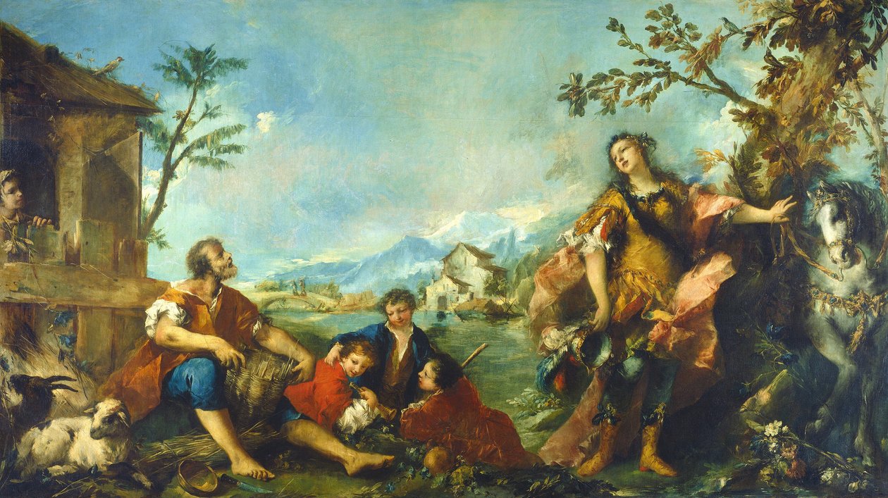 Erminia en de Herders, 1750-1755 door Francesco Guardi