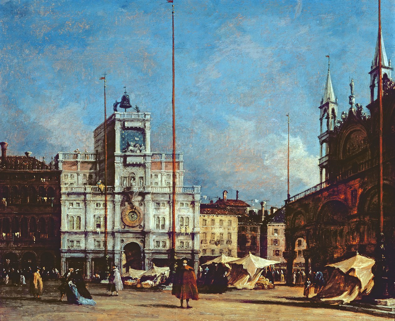 De kloktoren, Venetië, ca. 1760 door Francesco Guardi