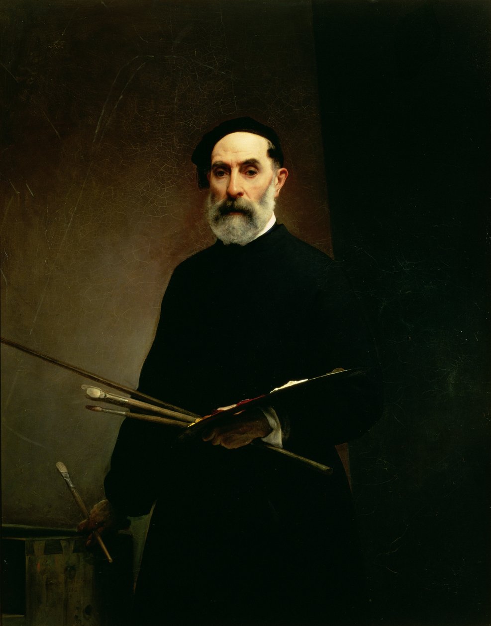 Zelfportret, c.1860-62 door Francesco Hayez
