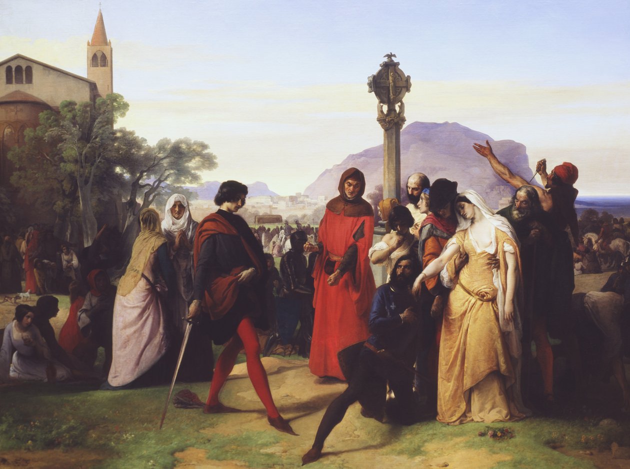 De Siciliaanse Vespers, 1846 door Francesco Hayez