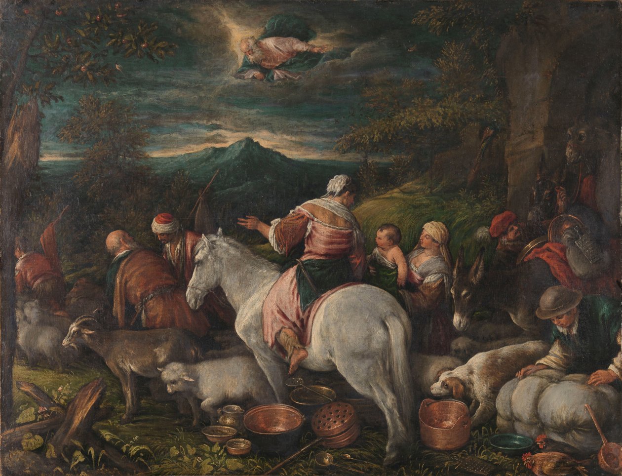 Abraham Verlaat Haran door Francesco II Bassano (attributed to)