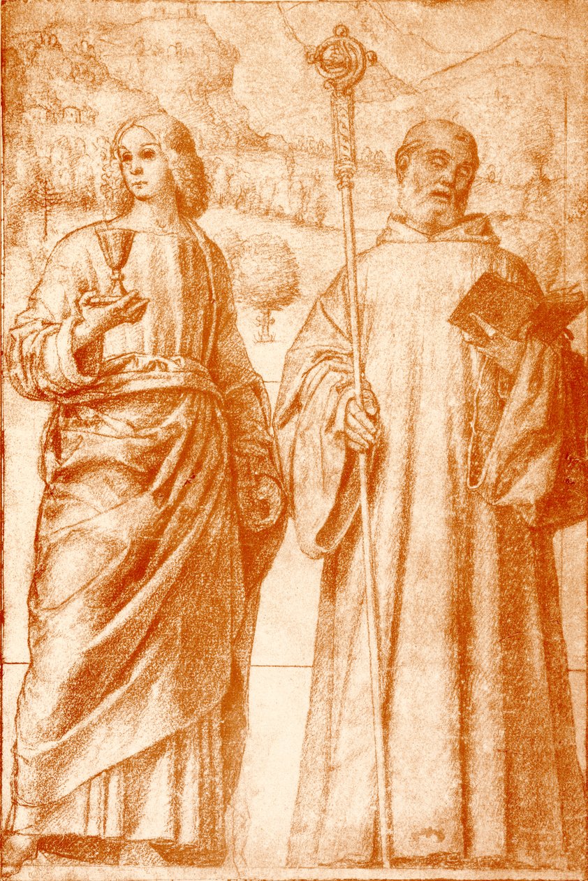 Johannes de Doper en St. Benedictus door Francesco Morone
