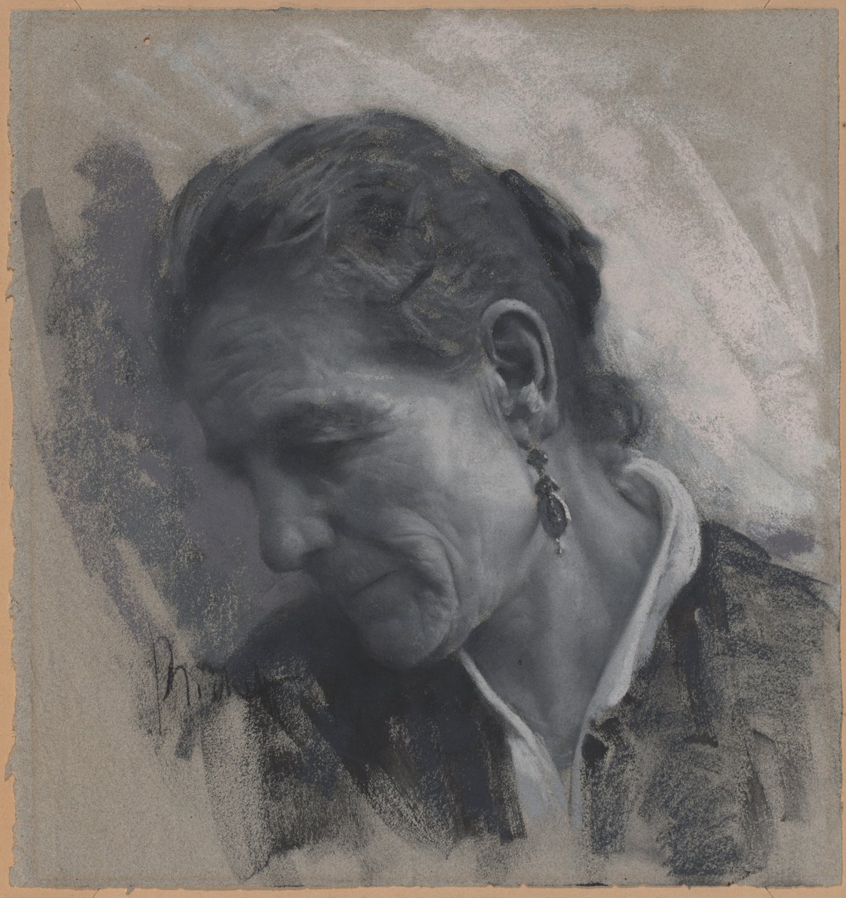 Luisa Carmignani, de schoonmoeder van de kunstenaar door Francesco Paolo Michetti