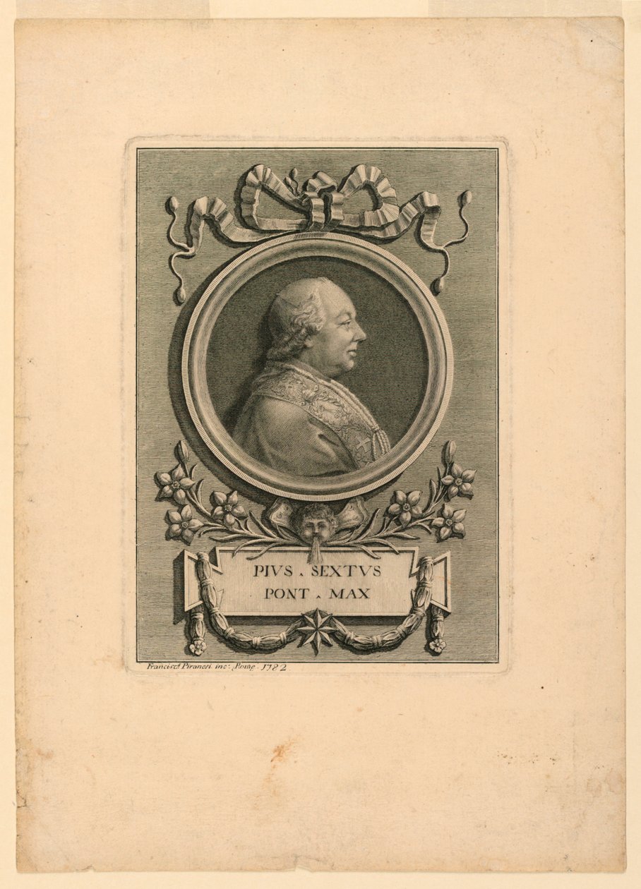 Paus Pius VI (1775-1799) door Francesco Piranesi