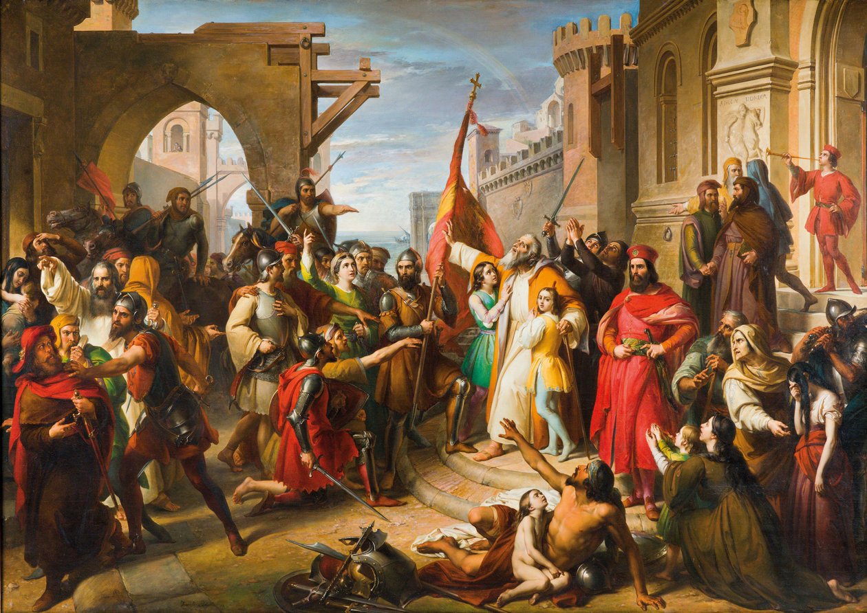 De eed van de Anconetans, 1850s door Francesco Podesti