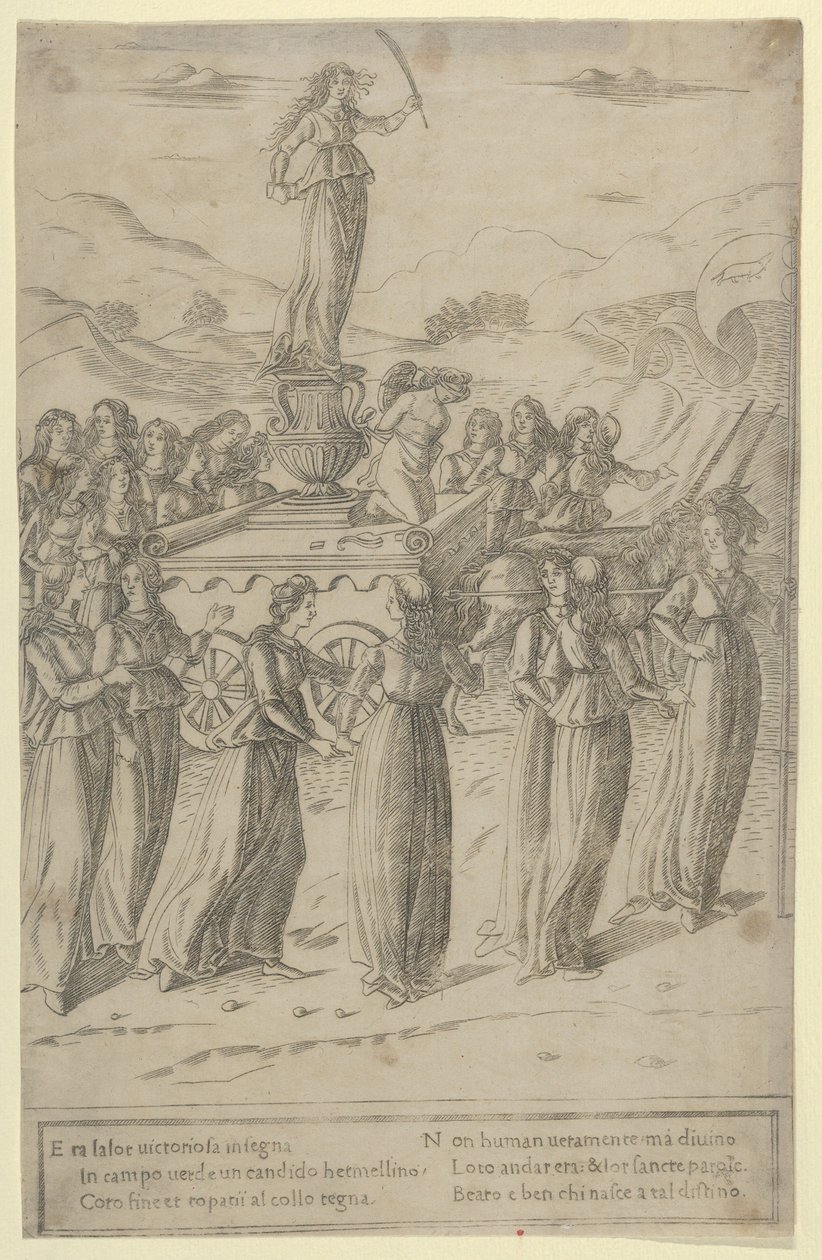 De triomf van kuisheid, ca. 1480-90 door Francesco Rosselli
