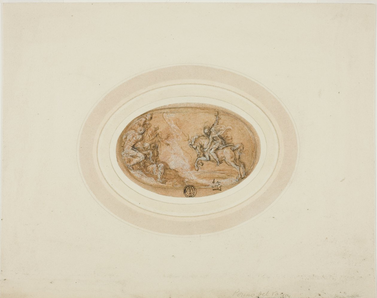 Marcus Curtius springt in de afgrond door Francesco Salviati