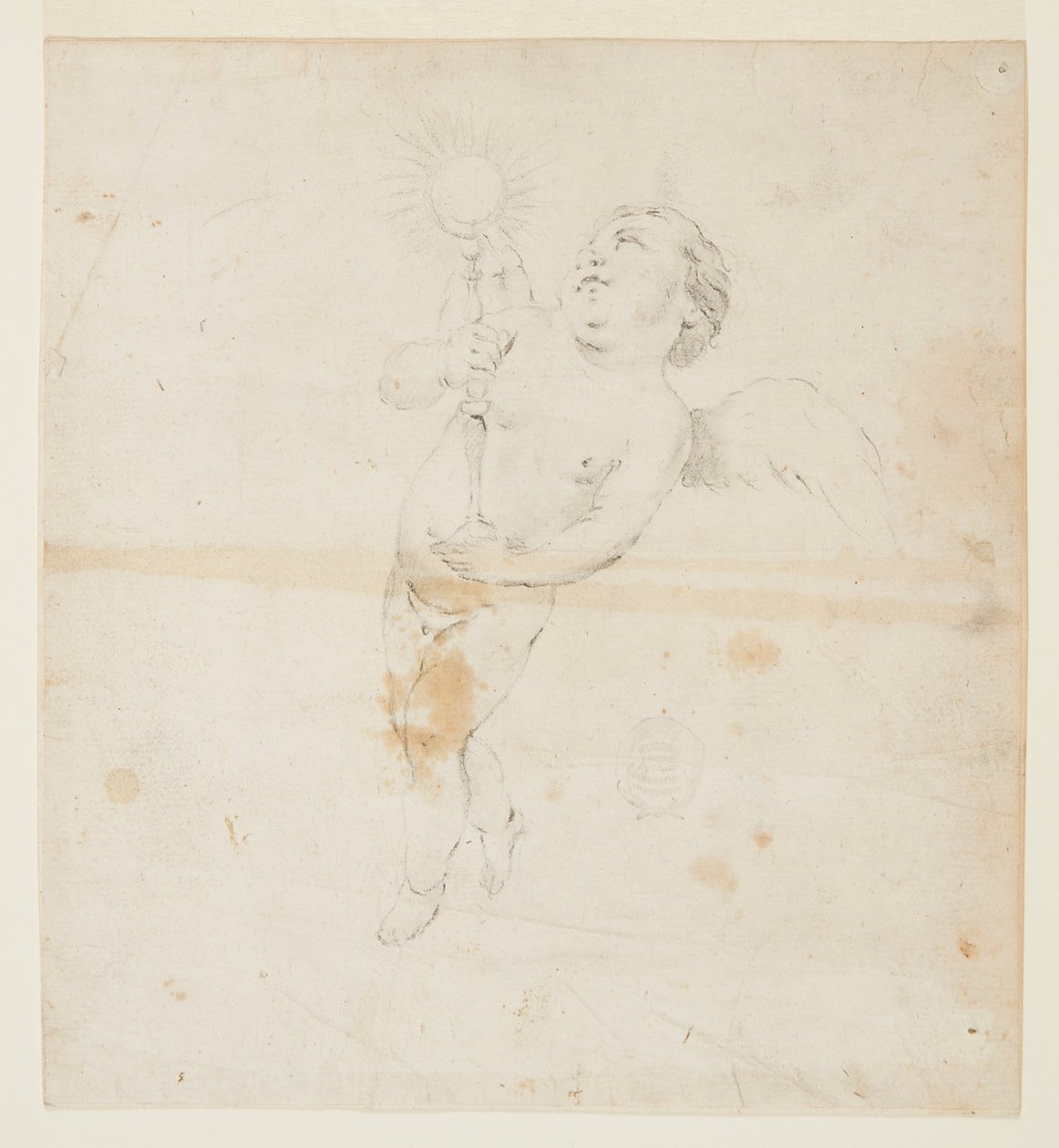 Engel die een monstrans draagt door Francesco Solimena