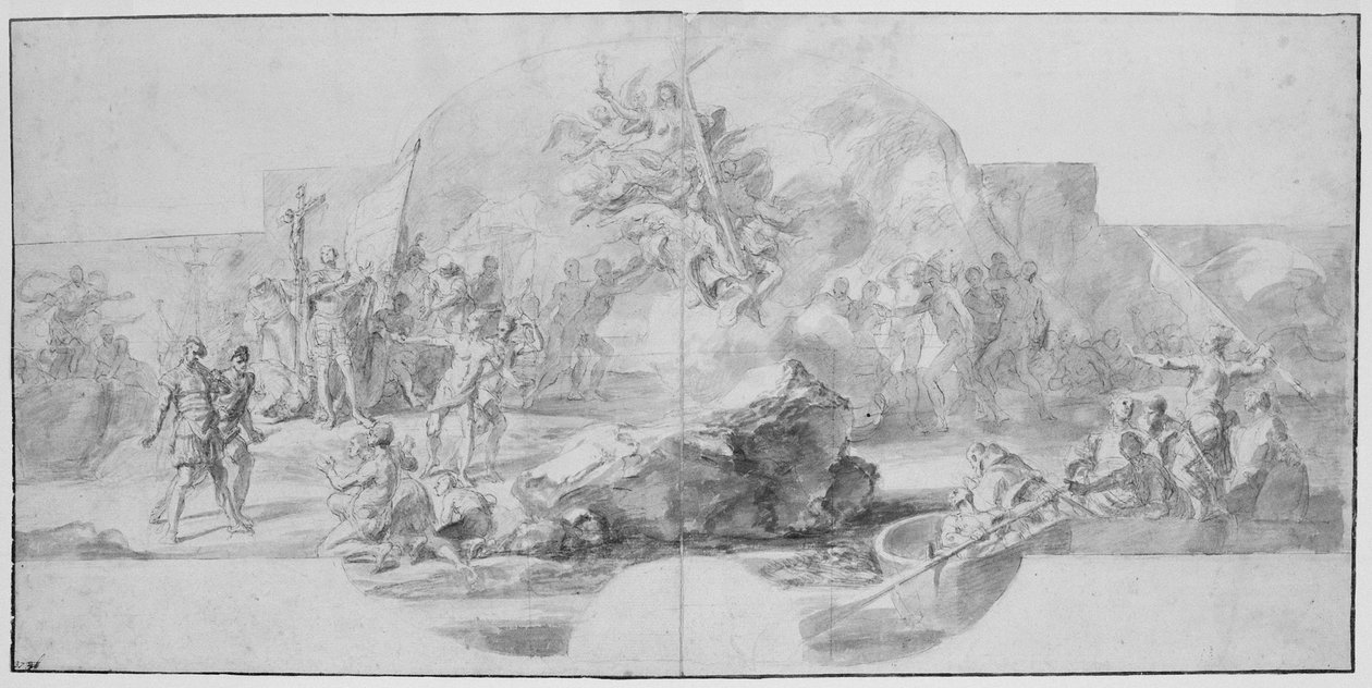 De landing van Columbus in Amerika, 1715-1716 door Francesco Solimena