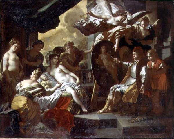 Zeuxis en de maagden van Croton door Francesco Solimena