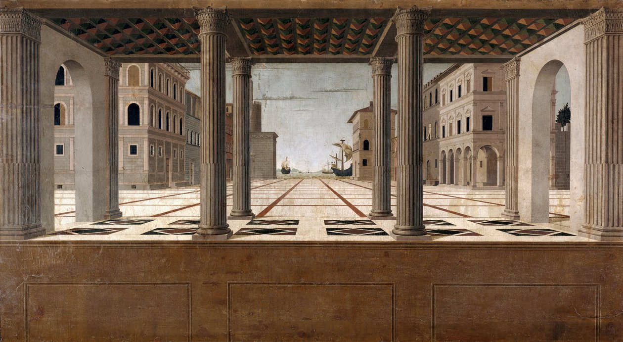 Architectonische Veduta, ca. 1490 door Francesco di Giorgio Martini