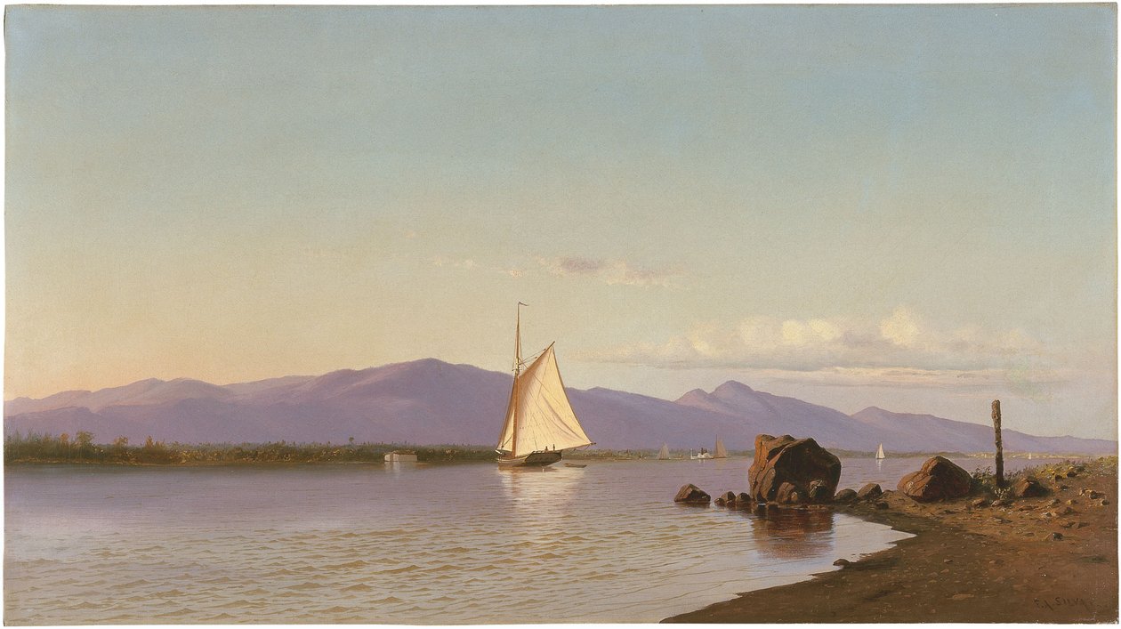 Kingston Point, Hudson River door Francis Augustus Silva