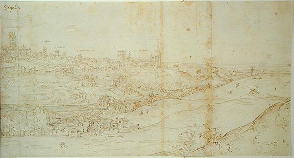 Uitzicht op Segovia, 16e eeuw door Francis Bicknell after Carpenter