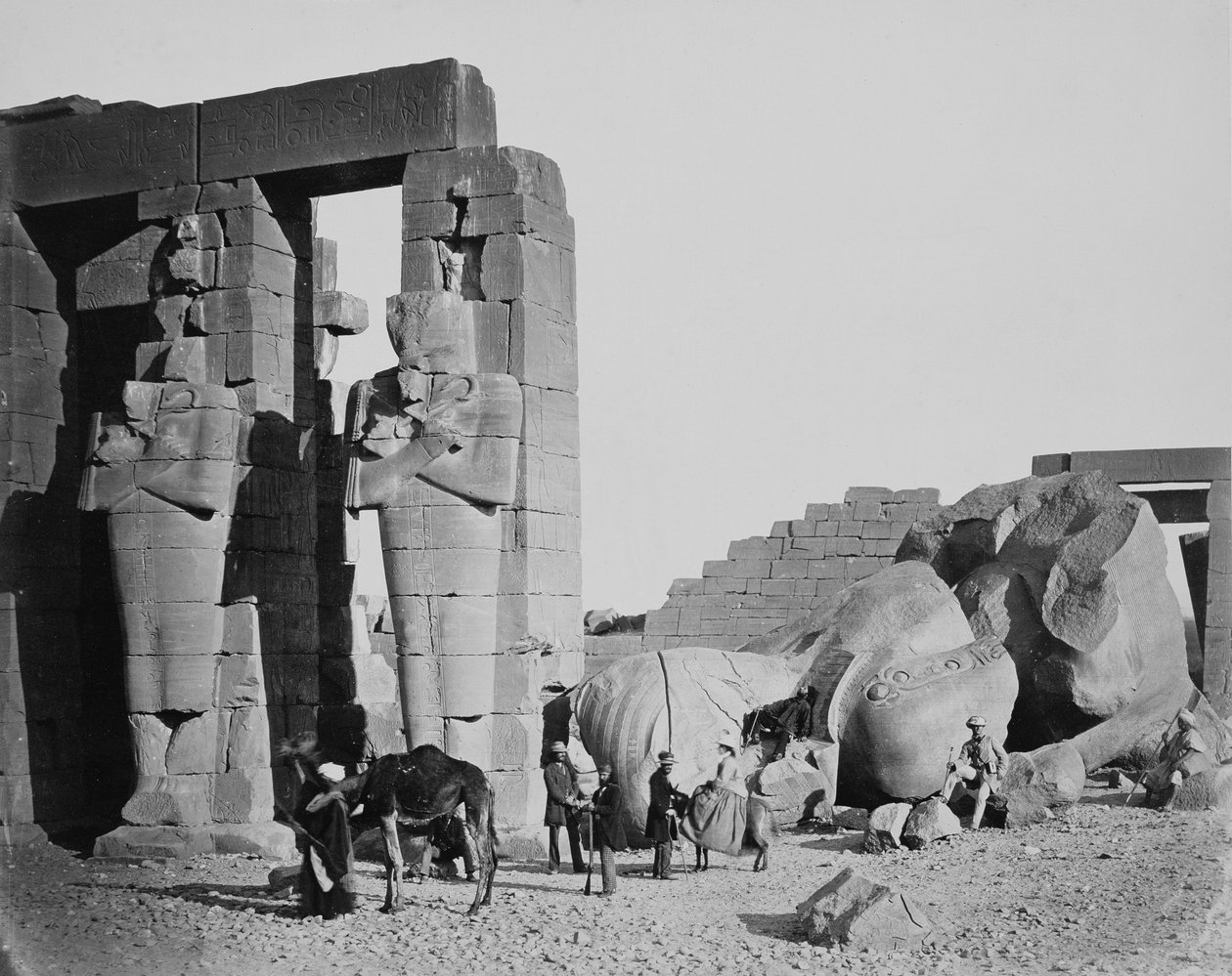 Het Ramesseum, Thebe, Egypte, 1858 door Francis Frith