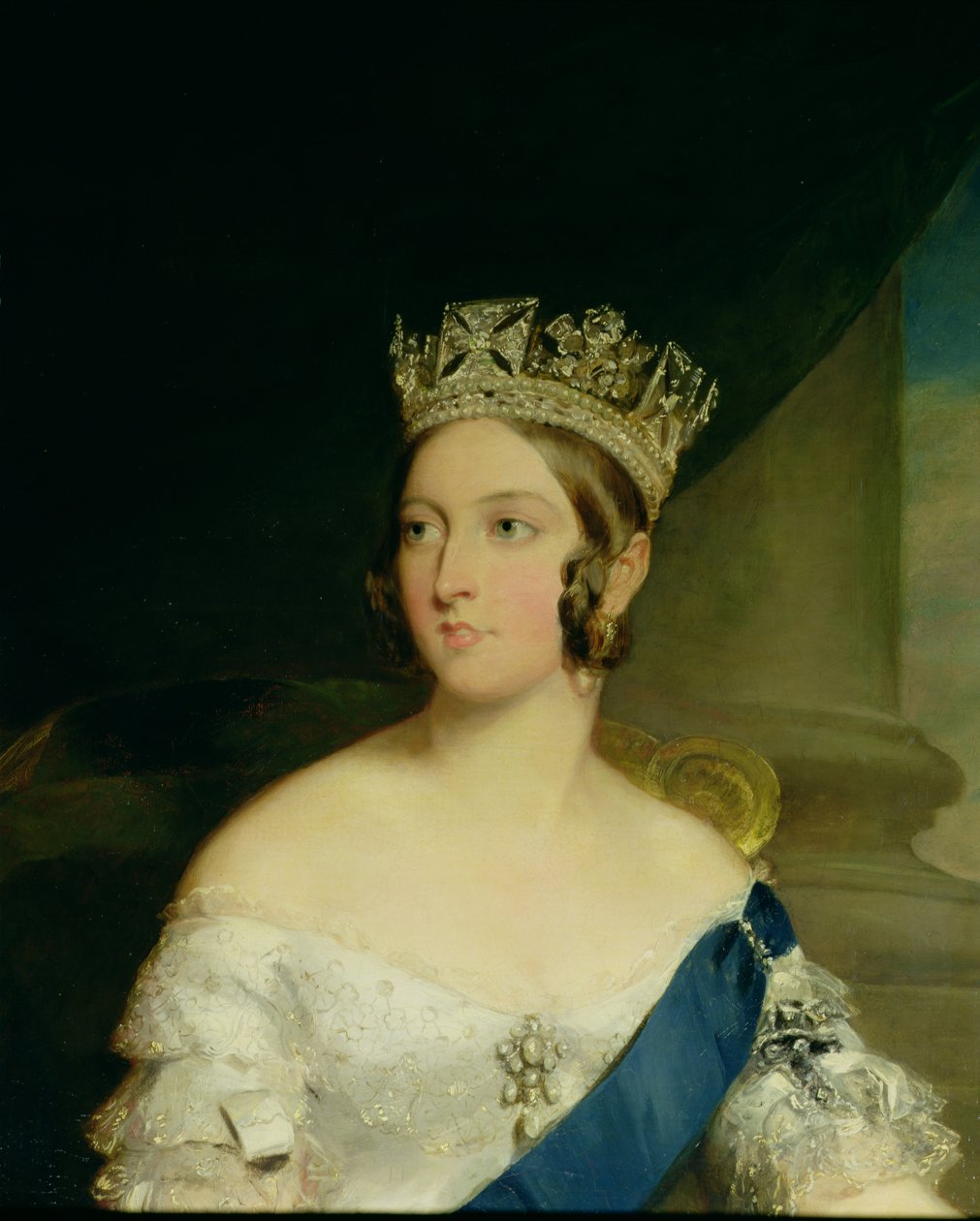 Portret van Koningin Victoria, 1843 (detail) door Francis Grant
