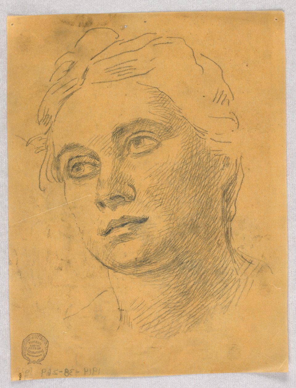 Hoofd van een vrouw door Francis Augustus Lathrop