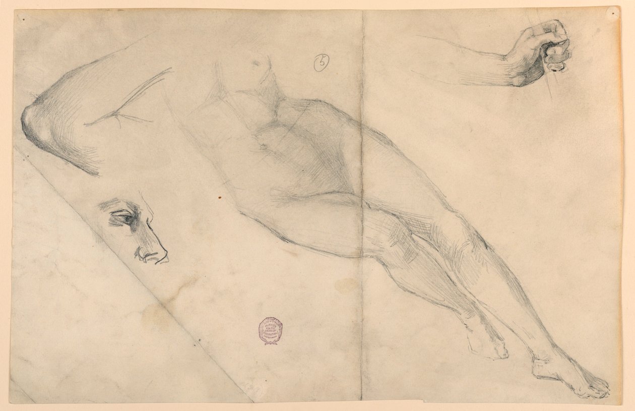 Naaktstudie door Francis Augustus Lathrop