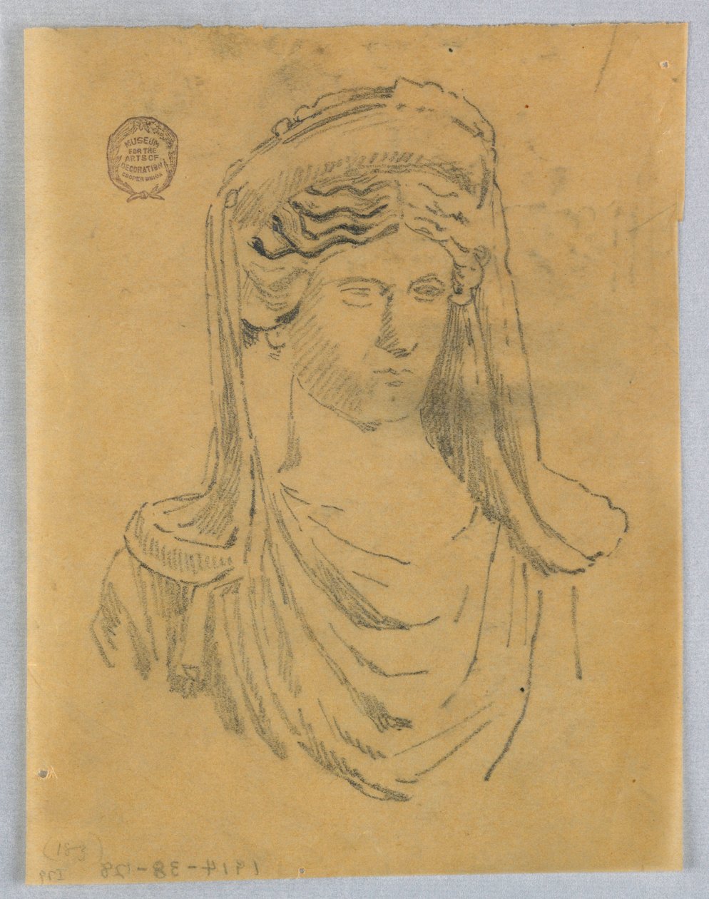 Schets van buste van een vrouw door Francis Augustus Lathrop