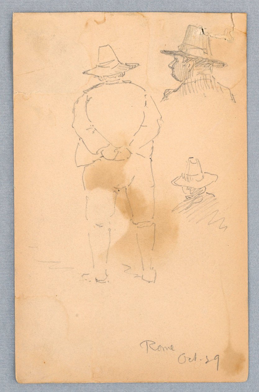 Schetsen van een man, Rome door Francis Augustus Lathrop