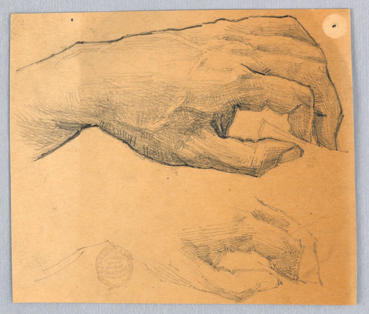 Twee studies van een hand door Francis Augustus Lathrop