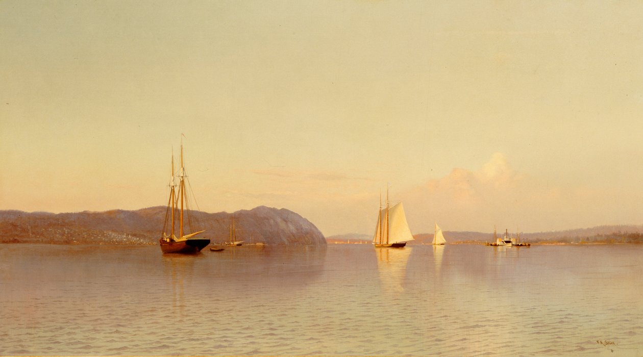 Laat in de middag, Haverstraw Bay door Francis Augustus Silva