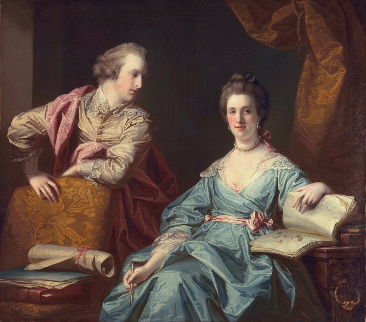 Isabel en Thomas Crathorne, 1767 door Francis Cotes